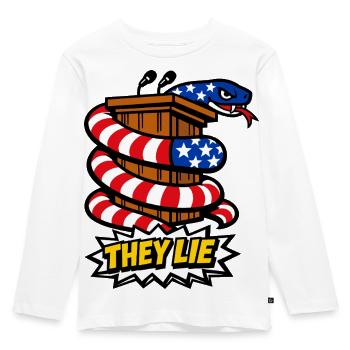 They are lying! Politics Snake - Kids' Premium Longsleeve Shirt - white - Front - AI Model Kid Female (0cm)