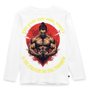 Pain-Strength - Kids' Premium Longsleeve Shirt - white - Front - AI Model Kid Female (0cm)
