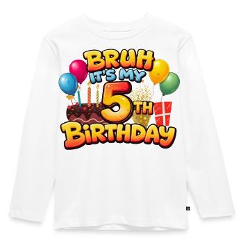 5. Geburtstag Hemd 5. Geburtstag Hemd Mädchen Boy Bir - Kinder Premium Bio Langarmshirt - Weiß - Vorne - AI Model Kid Female (0cm)