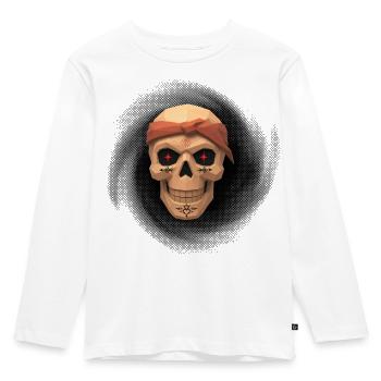 Black Hole Thug Skull T-Shirt-Design. - Kinder Premium Bio Langarmshirt - Weiß - Vorne - AI Model Kid Female (0cm)