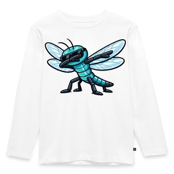 Dabbing Libelle - Kinder Premium Bio Langarmshirt - Weiß - Vorne - AI Model Kid Female (0cm)