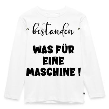 Abschluss Bestanden - Maschine - Kinder Premium Bio Langarmshirt - Weiß - Vorne - AI Model Kid Female (0cm)