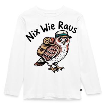 Nichts wie raus - Kinder Premium Bio Langarmshirt - Weiß - Vorne - AI Model Kid Female (0cm)