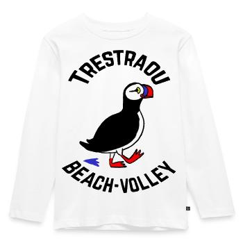 Puffin pattern Perros-Guirec beach volleyball club - Kids' Premium Longsleeve Shirt - white - Front - AI Model Kid Female (0cm)