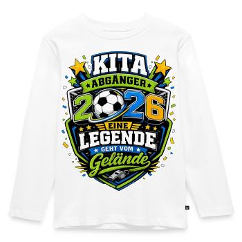Kita Abgänger 2026 Fußballlegende - Kinder Premium Bio Langarmshirt - Weiß - Vorne - AI Model Kid Female (0cm)