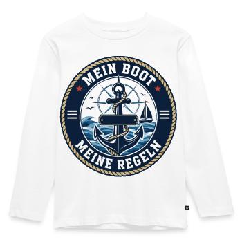My Boat, My Rules – Captain Statement - Kids' Premium Longsleeve Shirt - white - Front - AI Model Kid Female (0cm)