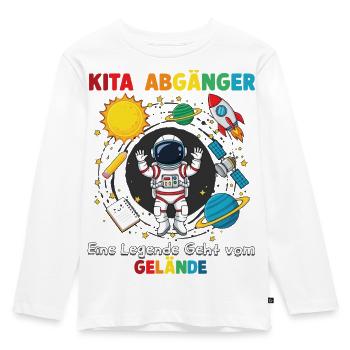 Kita Abgänger Eine Legende Astronaut - Kinder Premium Bio Langarmshirt - Weiß - Vorne - AI Model Kid Female (0cm)