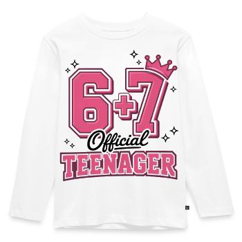 13. Geburtstags-Shirt Lustiges Meme 67. Geburtstag 13 - Kinder Premium Bio Langarmshirt - Weiß - Vorne - AI Model Kid Female (0cm)