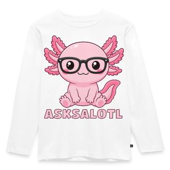Asksalotl mit Brille Axolotl süß Aquarium Molch - Kinder Premium Bio Langarmshirt - Weiß - Vorne - AI Model Kid Female (0cm)