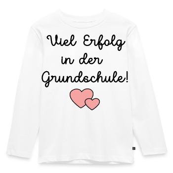 Einschulung Grundschule Schulkind - Kinder Premium Bio Langarmshirt - Weiß - Vorne - AI Model Kid Female (0cm)