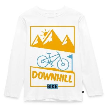 Bicicletta in discesa - Maglia a maniche lunghe ecologica premium per bambini - bianco - Fronte - AI Model Kid Female (0cm)
