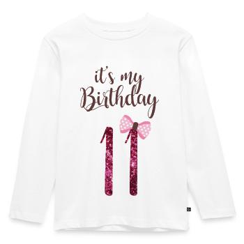 11th birthday girl princess gift - Kids' Premium Longsleeve Shirt - white - Front - AI Model Kid Female (0cm)