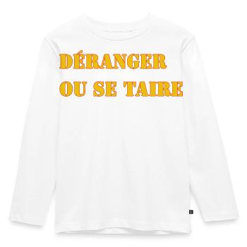STÖREN ODER SCHWEIGEN. - Kinder Premium Bio Langarmshirt - Weiß - Vorne - AI Model Kid Female (0cm)