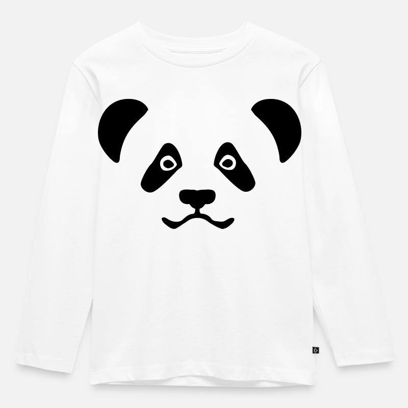 Panda - Kinder Premium Bio Langarmshirt - Weiß