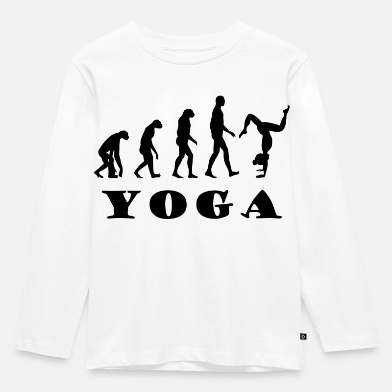 Yoga Evolution - Kinder Premium Bio Langarmshirt - Weiß