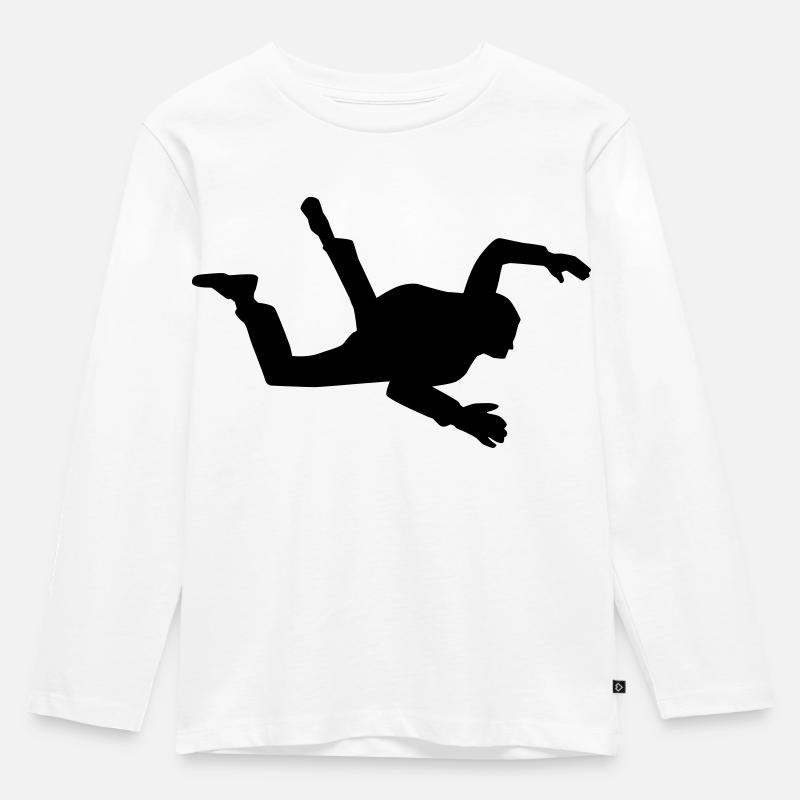Skydiving - Kinder Premium Bio Langarmshirt - Weiß