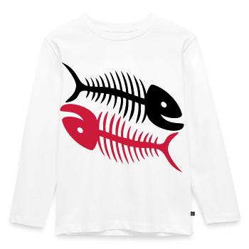 Smiling Fish Bones - Kids' Premium Longsleeve Shirt - white - Front - AI Model Kid Female (0cm)