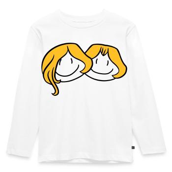 sisters head face girlfriend 2 friends team ge - Kids' Premium Longsleeve Shirt - white - Front - AI Model Kid Female (0cm)