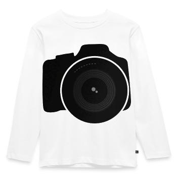 Kamera - Kinder Premium Bio Langarmshirt - Weiß - Vorne - AI Model Kid Female (0cm)