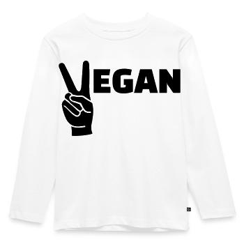 Vegan - T-shirt manches longues Premium Enfant - blanc - Devant - AI Model Kid Female (0cm)
