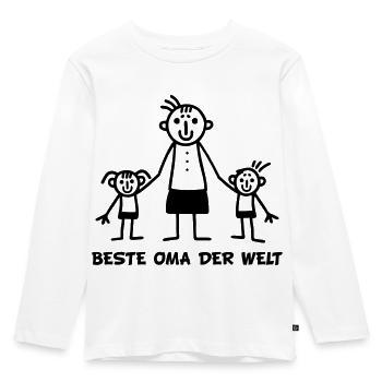 Beste Oma mit Enkelkindern - Kinder Premium Bio Langarmshirt - Weiß - Vorne - AI Model Kid Female (0cm)