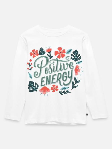 Positive Energy - Kinder Premium Bio Langarmshirt - Weiß