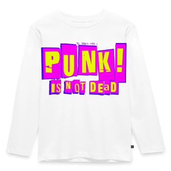 PUNK! IS NOT DEAD - Kids' Premium Longsleeve Shirt - white - Front - AI Model Kid Female (0cm)