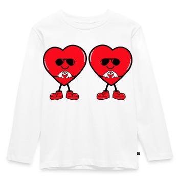Heart Comic 2 - Kids' Premium Longsleeve Shirt - white - Front - AI Model Kid Female (0cm)