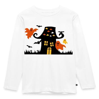 Halloween - Kinder Premium Bio Langarmshirt - Weiß - Vorne - AI Model Kid Female (0cm)