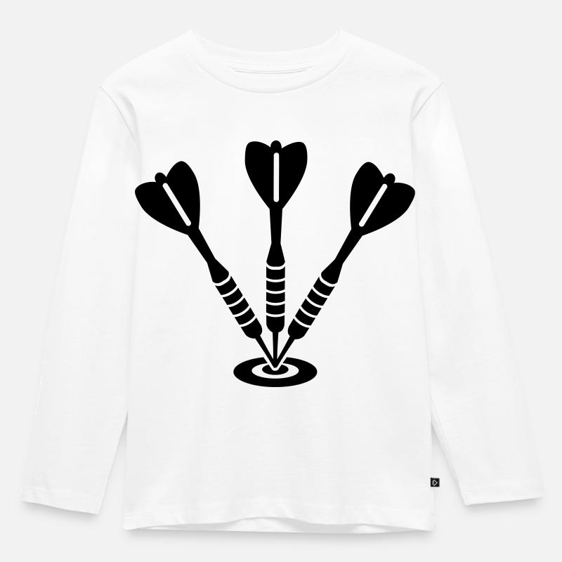 Darts - Kinder Premium Bio Langarmshirt - Weiß