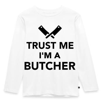 Fleischer - Kinder Premium Bio Langarmshirt - Weiß - Vorne - AI Model Kid Female (0cm)