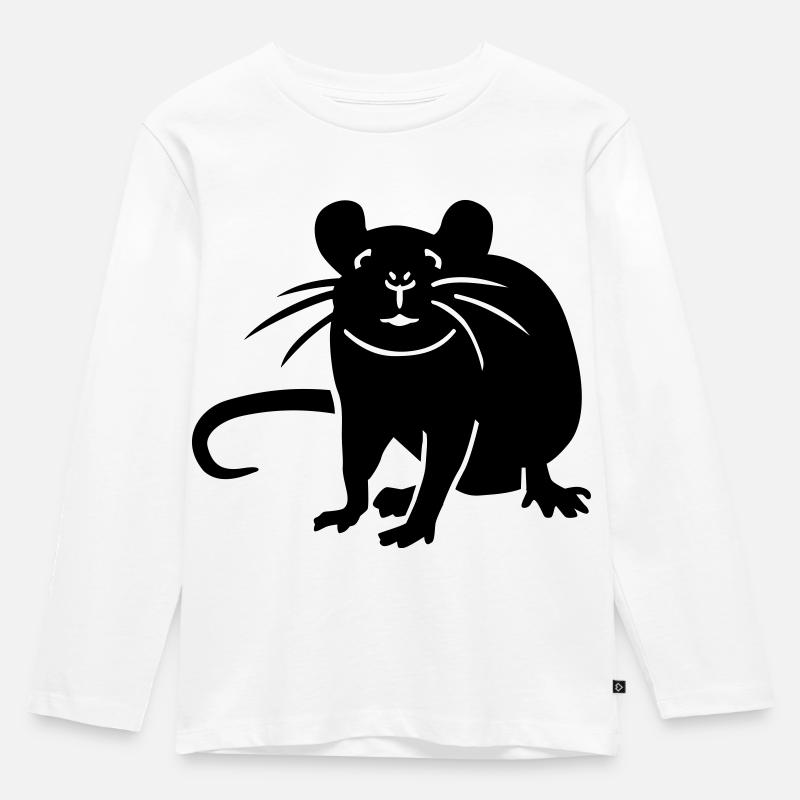 Ratte - Kinder Premium Bio Langarmshirt - Weiß