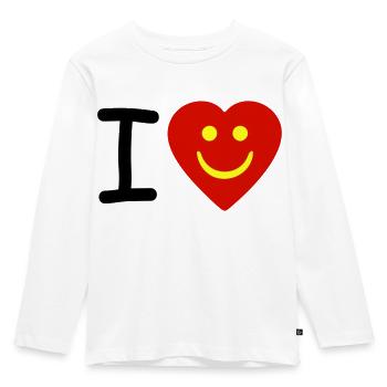 Heart - Smiley - I heart - I love - Kids' Premium Longsleeve Shirt - white - Front - AI Model Kid Female (0cm)