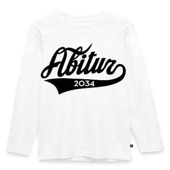 Abitur 2034 Einschulung Geschenkidee - Kinder Premium Bio Langarmshirt - Weiß - Vorne - AI Model Kid Female (0cm)