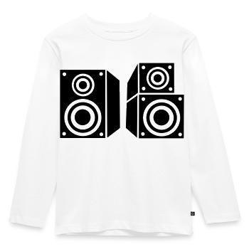 Music speaker - Kids' Premium Longsleeve Shirt - white - Front - AI Model Kid Female (0cm)