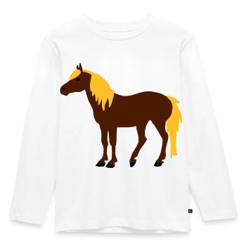 Haflinger - Kinder Premium Bio Langarmshirt - Weiß - Vorne - AI Model Kid Female (0cm)
