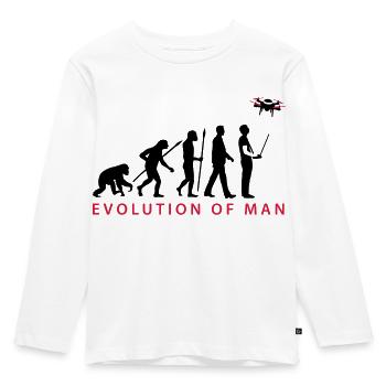 Evolution Modellflieger Drohne 4 Propeller - Kinder Premium Bio Langarmshirt - Weiß - Vorne - AI Model Kid Female (0cm)