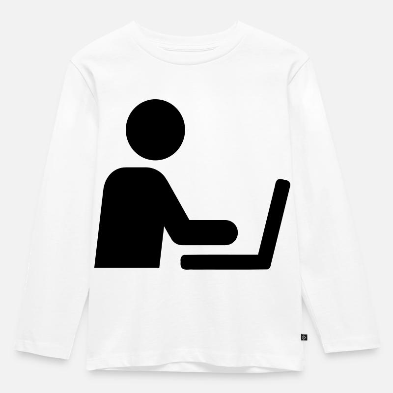 Computer - Kinder Premium Bio Langarmshirt - Weiß