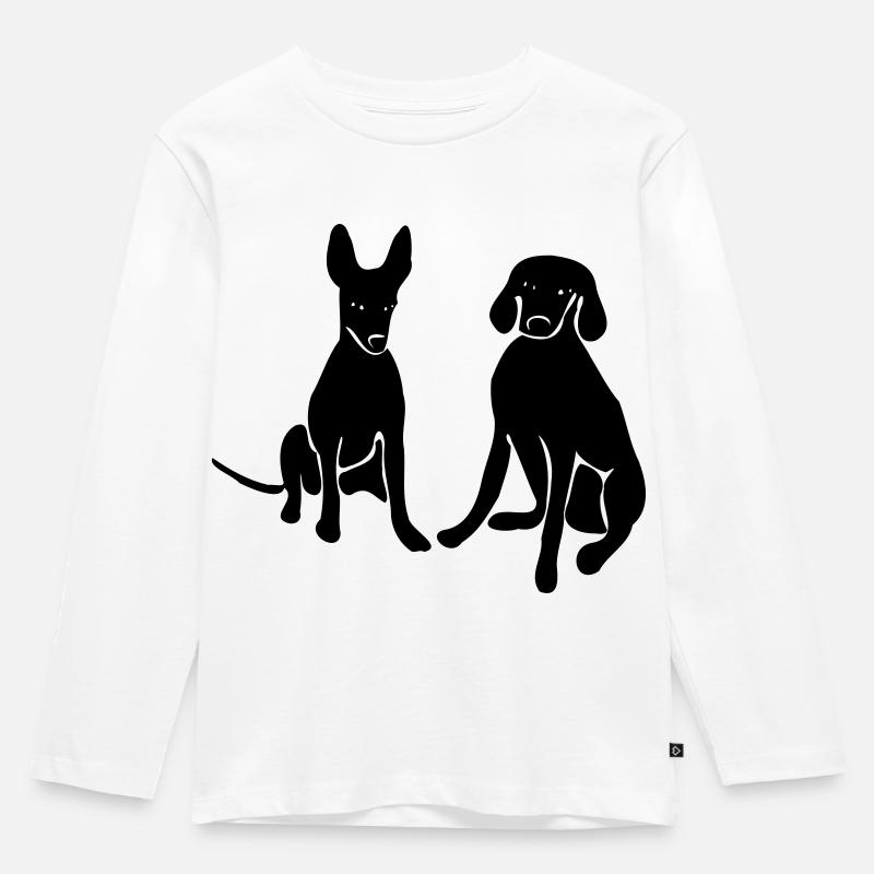 Hunde - Kinder Premium Bio Langarmshirt - Weiß