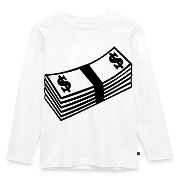 Dollar Geld - Kinder Premium Bio Langarmshirt - Weiß - Vorne - AI Model Kid Female (0cm)