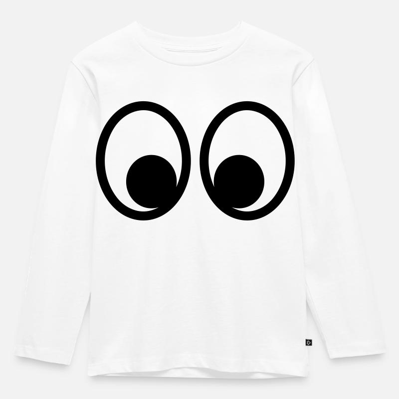 Augen - Kinder Premium Bio Langarmshirt - Weiß