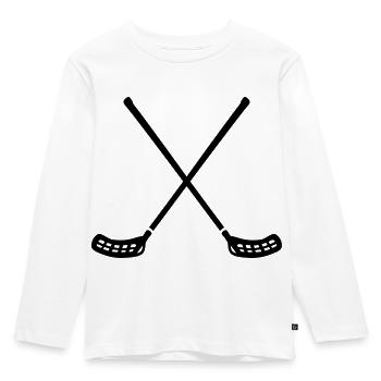 Floorball - Kinder Premium Bio Langarmshirt - Weiß - Vorne - AI Model Kid Female (0cm)