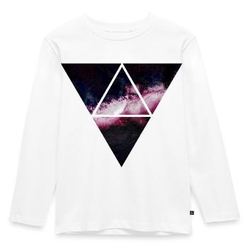 Dreieck Galaxy - Kinder Premium Bio Langarmshirt - Weiß - Vorne - AI Model Kid Female (0cm)