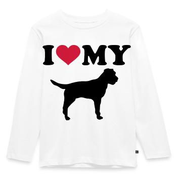 Border Terrier - Kinder Premium Bio Langarmshirt - Weiß - Vorne - AI Model Kid Female (0cm)