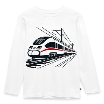 Hochgeschwindigkeitszug - Kinder Premium Bio Langarmshirt - Weiß - Vorne - AI Model Kid Female (0cm)
