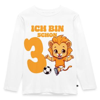 Leo Football 3rd Birthday Boys 3 Years Horoscope - Kids' Premium Longsleeve Shirt - white - Front - AI Model Kid Female (0cm)