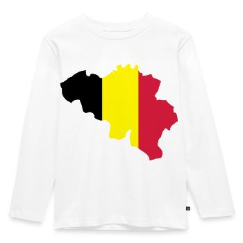 Belgien - Kinder Premium Bio Langarmshirt - Weiß - Vorne - AI Model Kid Female (0cm)