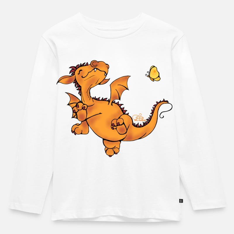 Flugdrache - Kinder Premium Bio Langarmshirt - Weiß
