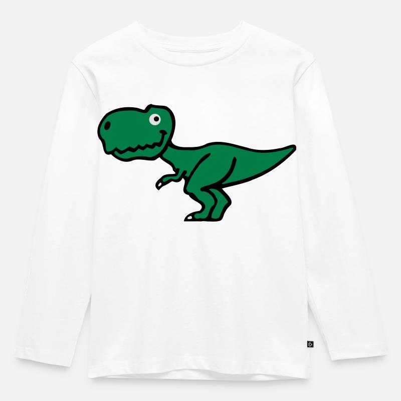 T-Rex - Kinder Premium Bio Langarmshirt - Weiß