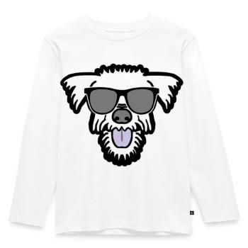 cool dog in the summer holidays - Kids' Premium Longsleeve Shirt - white - Front - AI Model Kid Female (0cm)